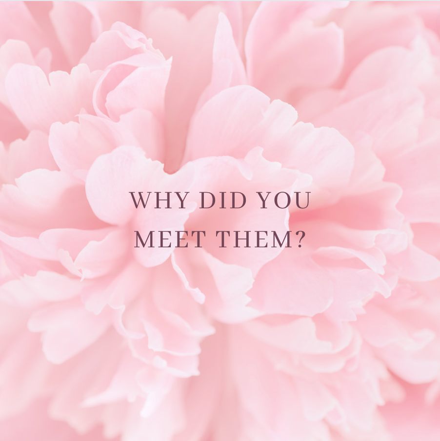 Why Did You Meet Them?